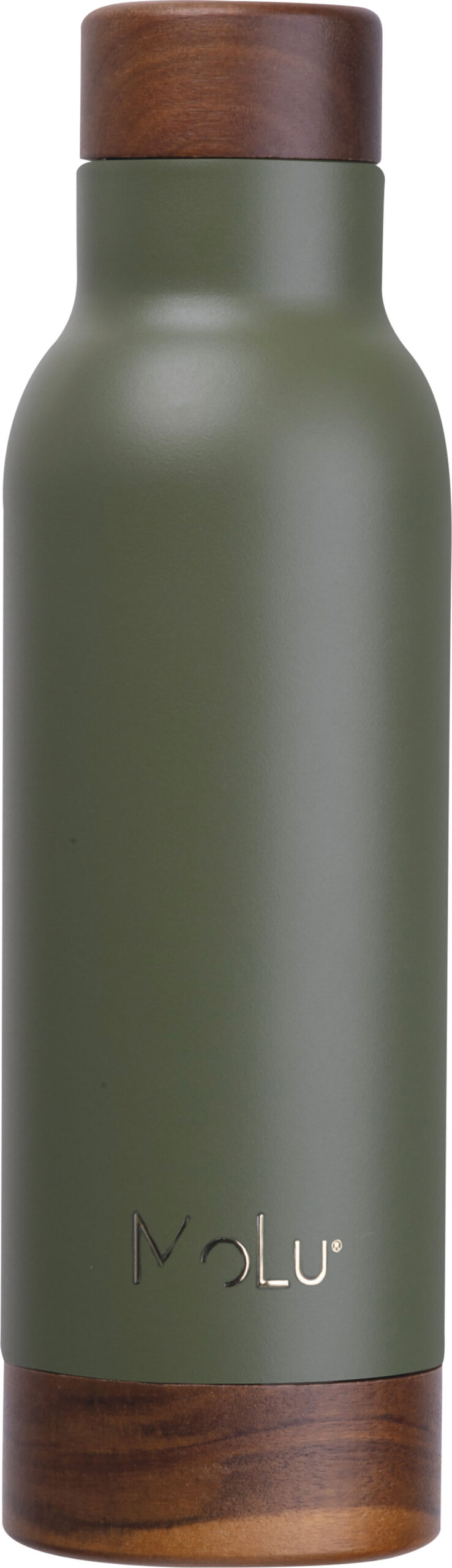 Butelka termiczna ze stalowa z recyklingu COTE D'AZUR MoLu 630 ml - z logo z własnym nadrukiem, kolor oliwkowy