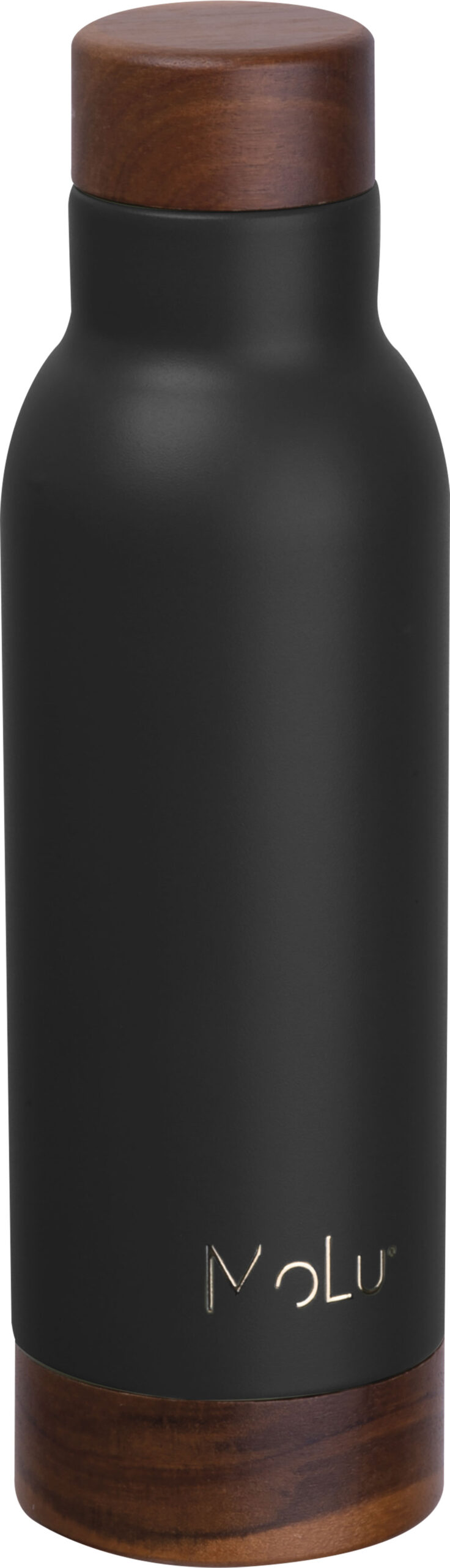 czarny Butelka termiczna ze stalowa z recyklingu COTE D’AZUR MoLu 630 ml – z logo
