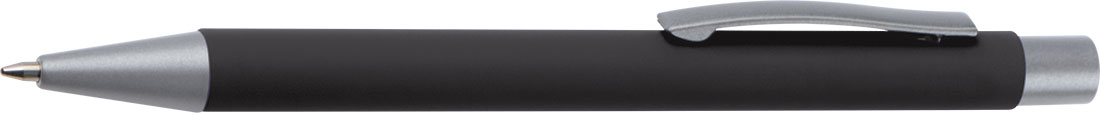 czarny Długopis aluminiowy soft-touch ROCKFORD – z logo