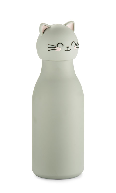 Butelka termiczna ANIMI - Kot 400 ml z własnym nadrukiem, kolor szary