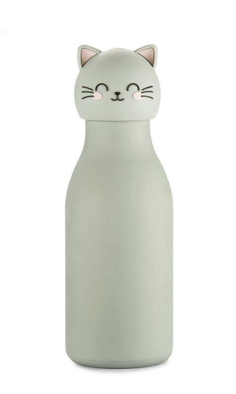 Butelka termiczna ANIMI - Kot 400 ml z własnym nadrukiem, kolor szary