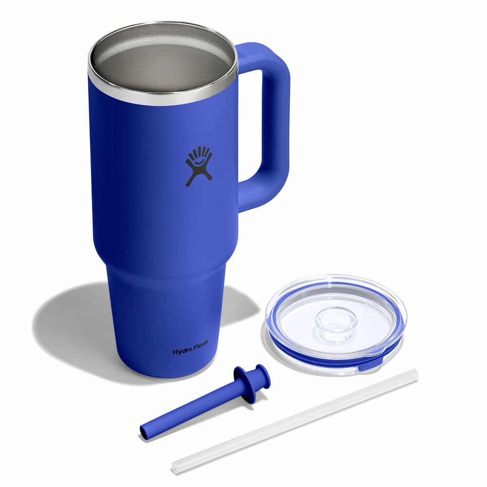 1183 ML TRAVEL TUMBLER CLEAR LID CAPRI BLUE z własnym nadrukiem, kolor Capri Blue