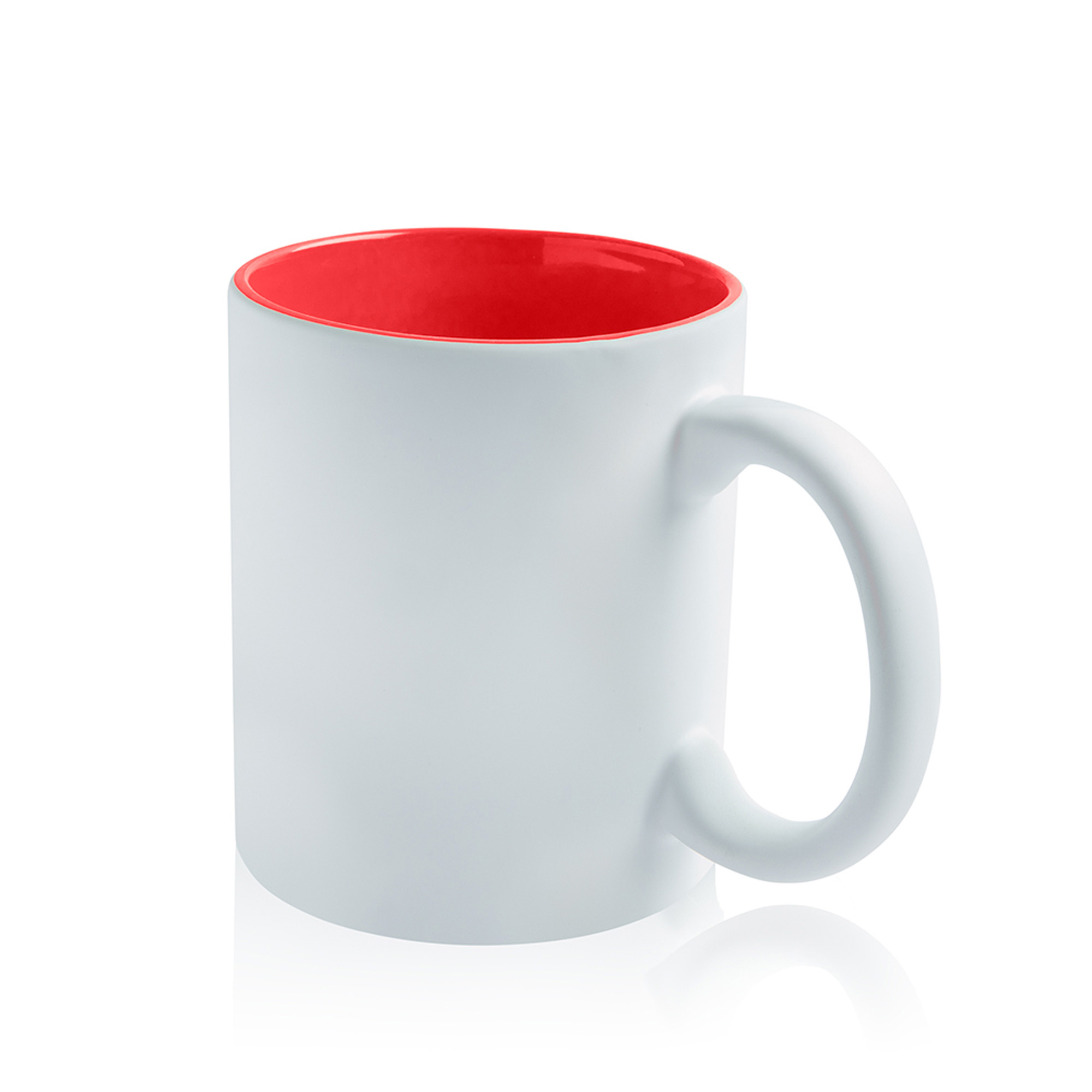 Gumowany kubek ceramiczny 325 ml / Matte Popmug z własnym nadrukiem, kolor Czerwony