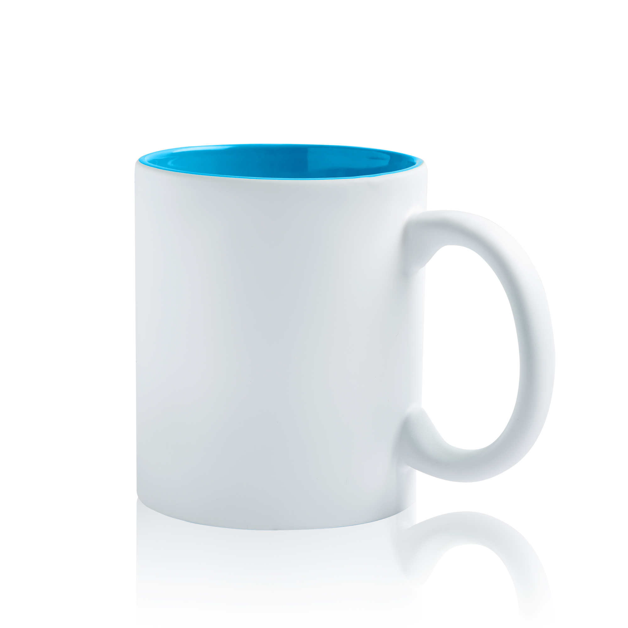 Gumowany kubek ceramiczny 325 ml / Matte Popmug z własnym nadrukiem, kolor Tourquise Blue