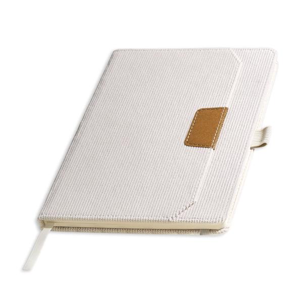 Notes A5 w okładce ze sztruksowej tkaniny / Cord Note z własnym nadrukiem, kolor Beżowy