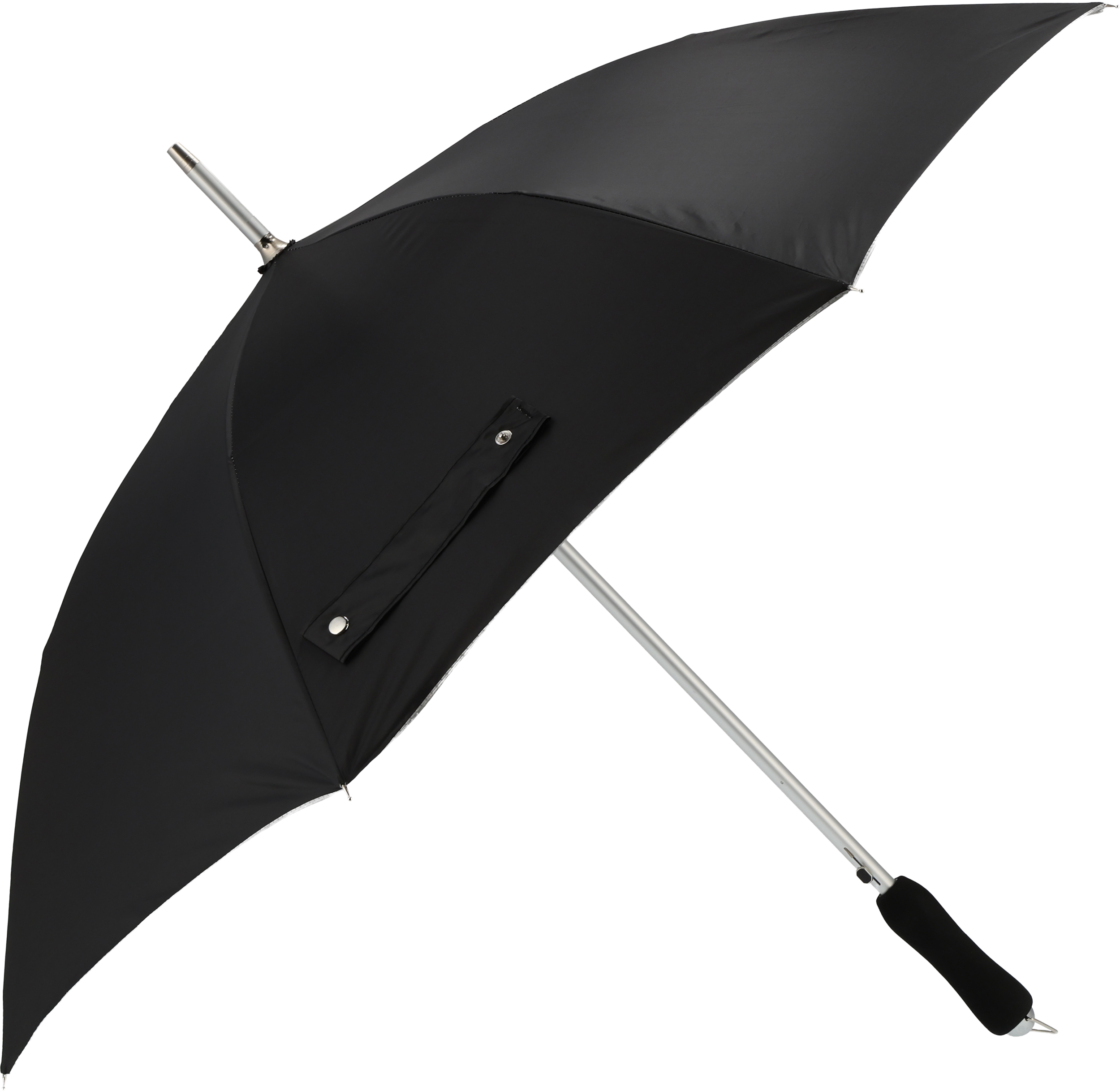 Parasol automatyczny z filtrem UV Ø106 cm AVIGNON - z logo z własnym nadrukiem, kolor czarny