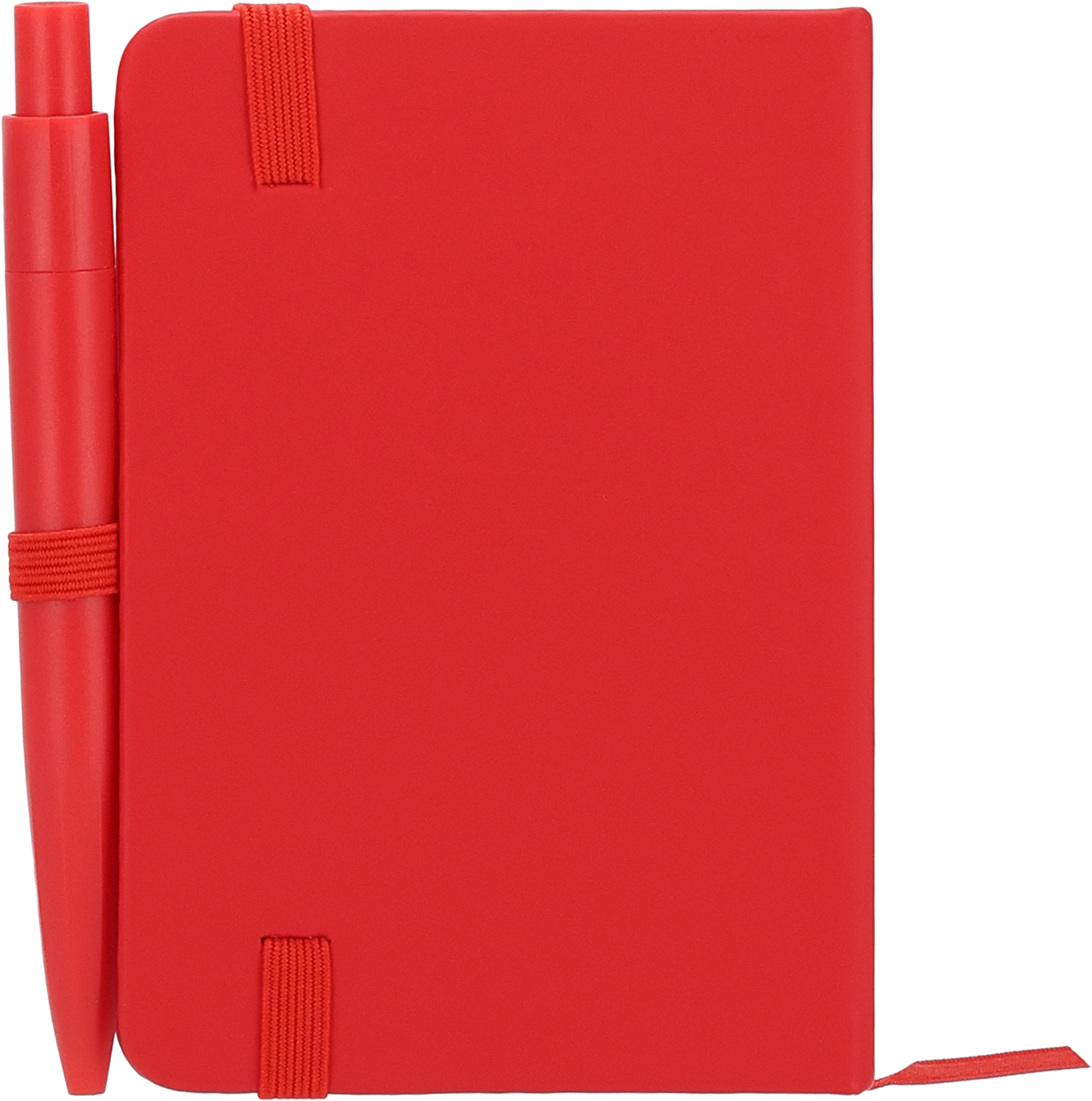 Notes A7 z długopisem SAN ANTONIO - z logo z własnym nadrukiem, kolor czerwony