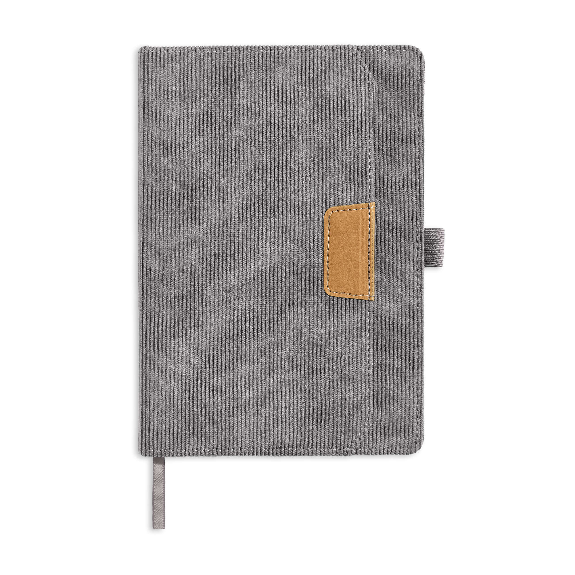Notes A5 w okładce ze sztruksowej tkaniny / Cord Note z własnym nadrukiem, kolor Light Grey