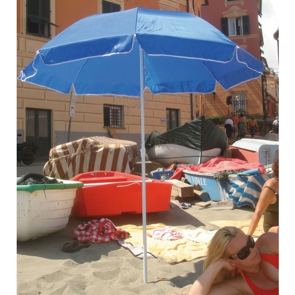 Parasol plażowy Ø150 cm FORT LAUDERDALE - z logo z własnym nadrukiem, kolor niebieski