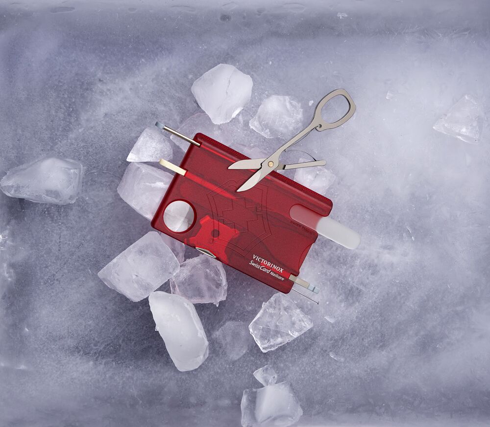 SwissCard Classic Victorinox - z logo z własnym nadrukiem, kolor czerwony