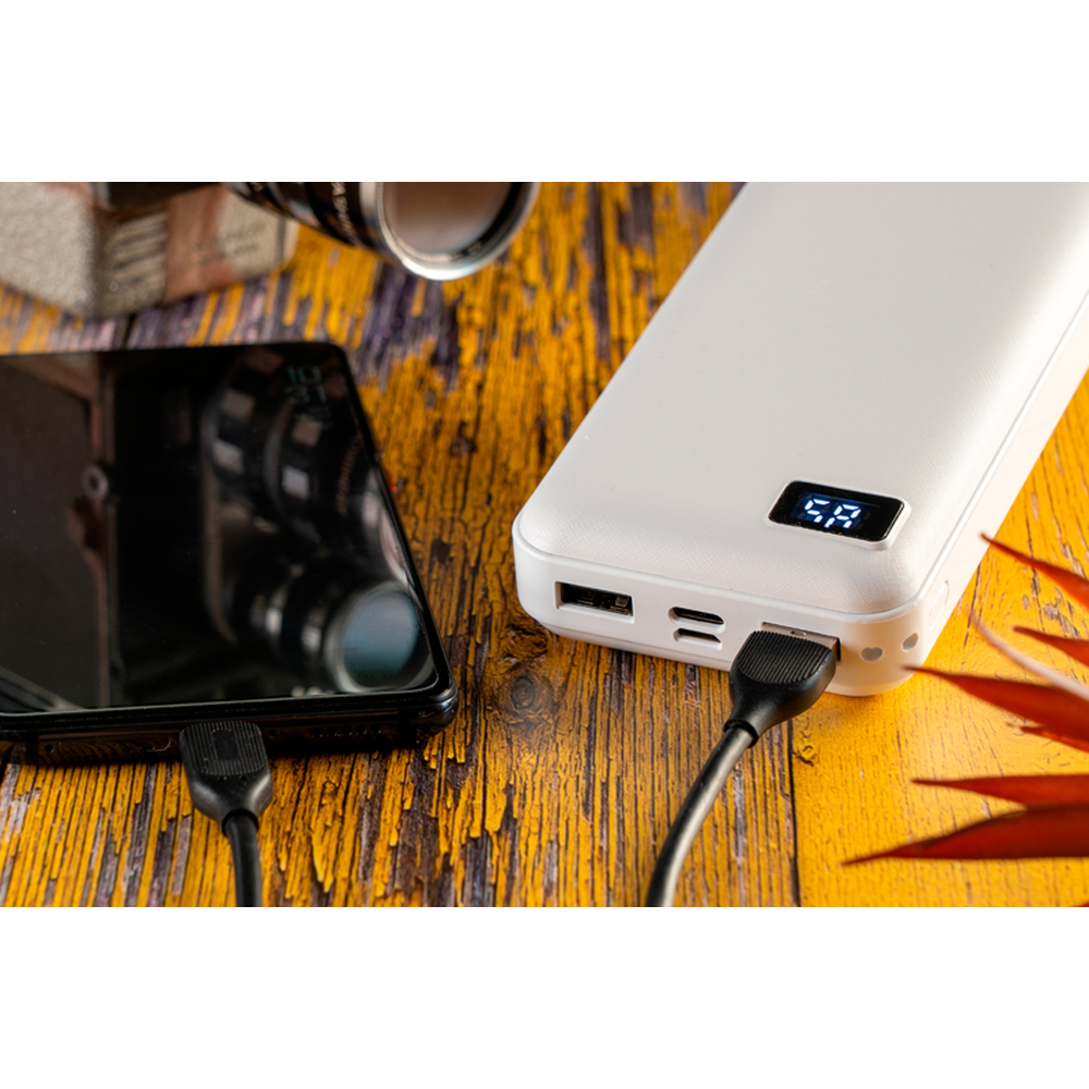 Power bank 20000 mAh CRACOW - z logo z własnym nadrukiem, kolor biały