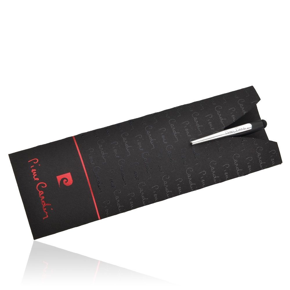 Długopis metalowy touch pen ADELINE Pierre Cardin - z logo z własnym nadrukiem, kolor czarny