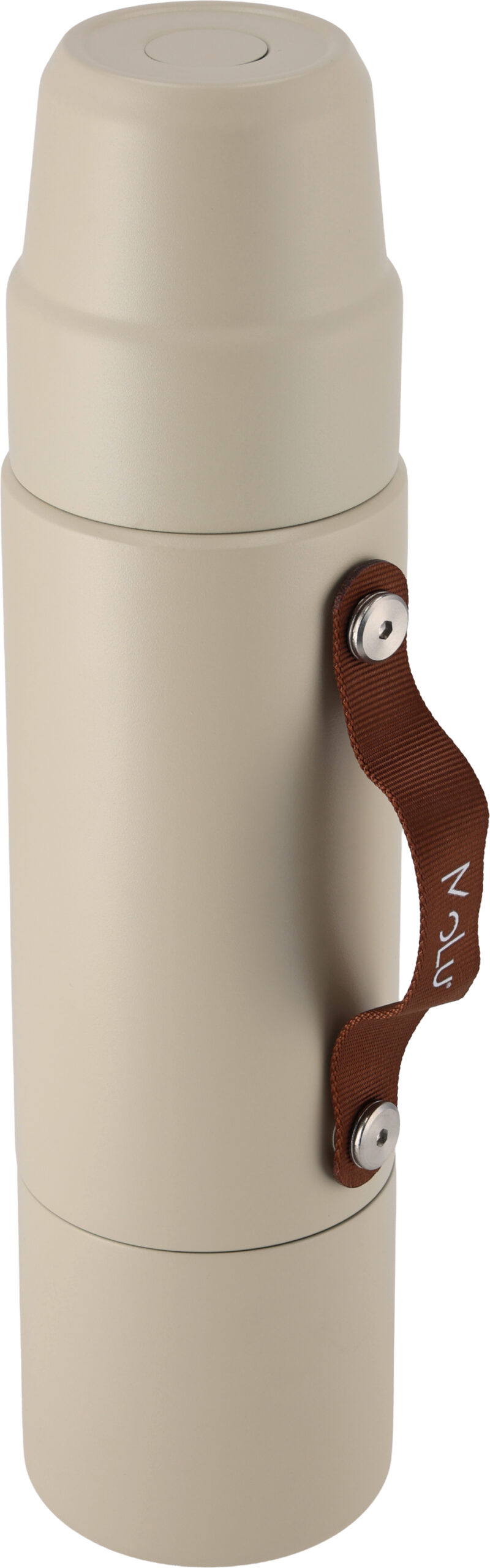 Termos stalowy z recyklingu LE BOURGET MoLu 1000 ml - z logo z własnym nadrukiem, kolor beżowy